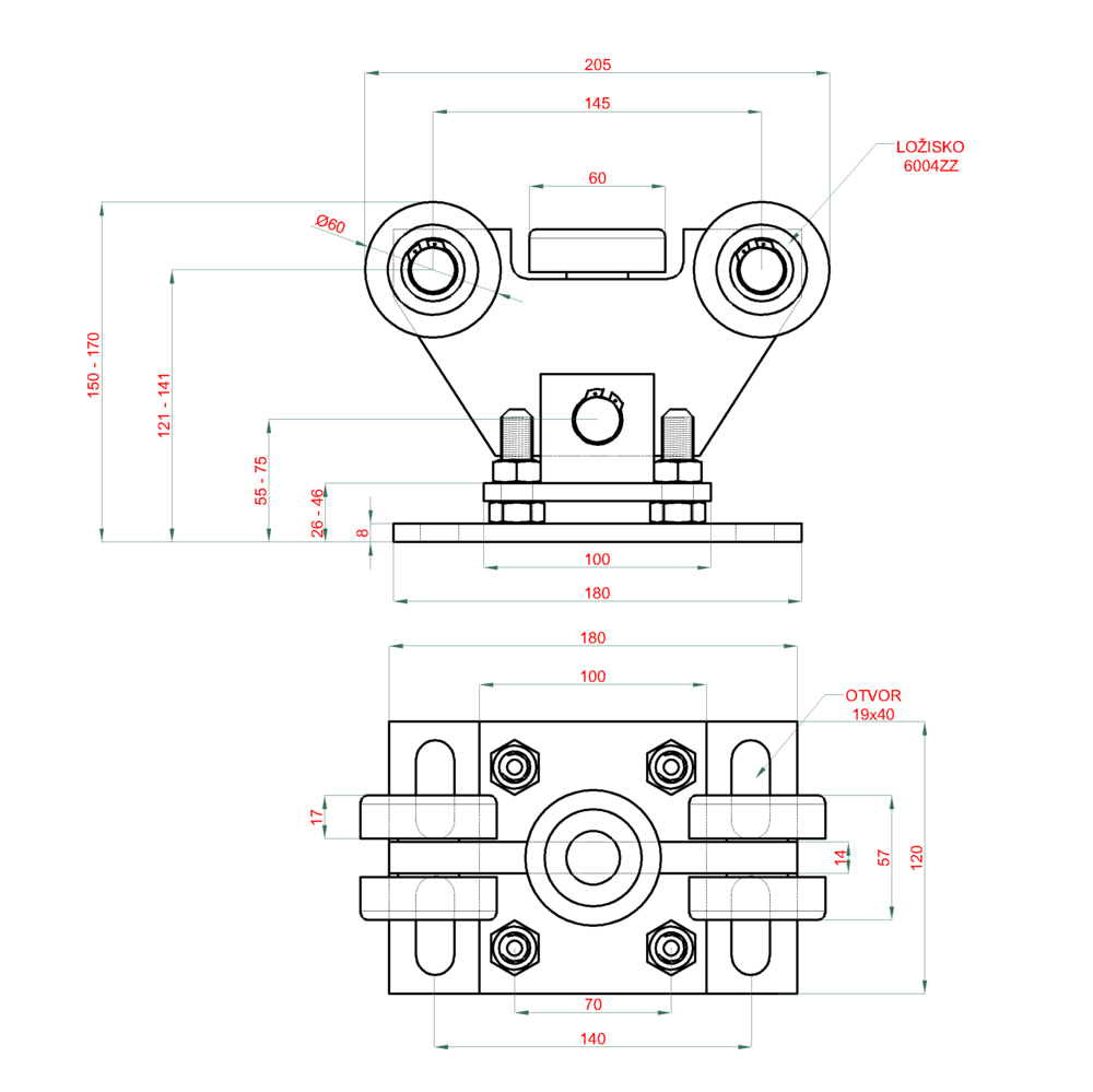 W Set70/Fe-F 70x70x4mm samonosný systém  do 200kg/4m otvor, profil čierny