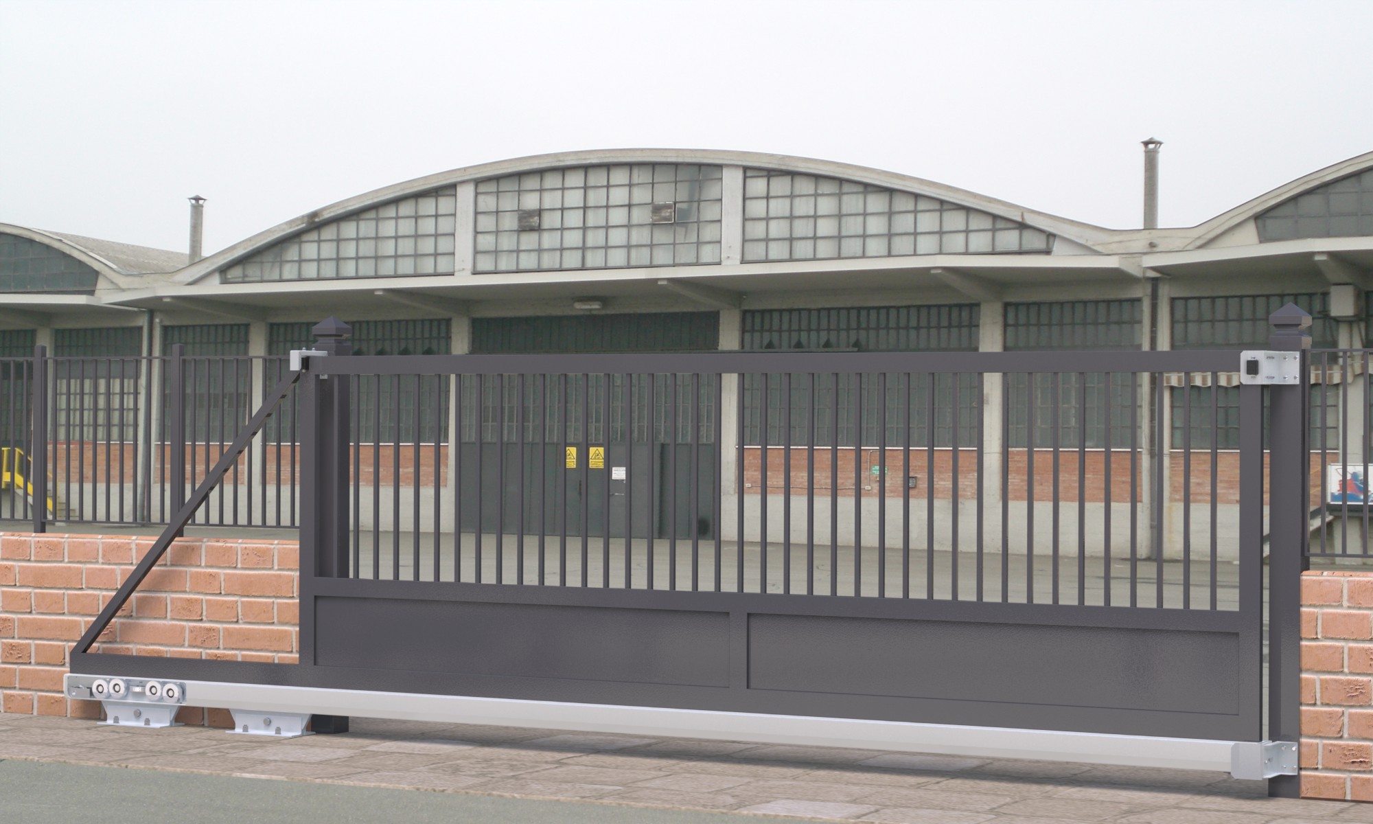 W Set69Zn-P samonosný systém 69x69x4 posuvnej brány do 200kg/4,5m otvor, pozinkovaný profil 