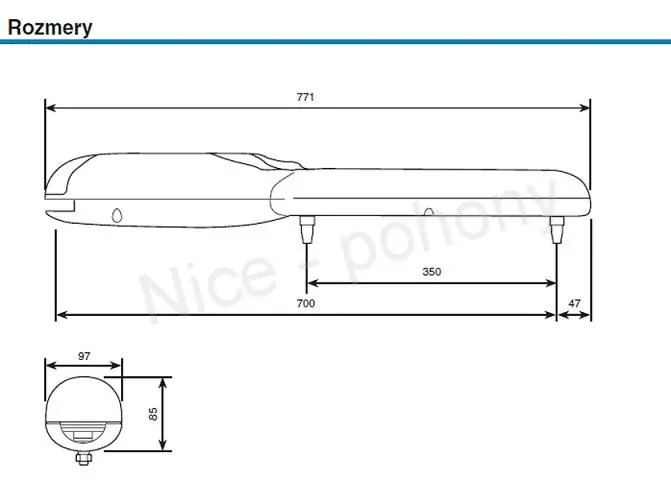 WINGO 3524 sada pre krídlovú bránu do 3,5m/ krídlo, 2x WG3524 (24V, 85W, 1500N), 2x FLO2RE, 1 pár BF, 1x MC424R10 (vstavaný prijímač)
