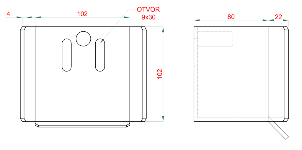 W Set80/Zn-N samonosný systém 80x80x5mm posuvnej brány do 300kg/5m otvor