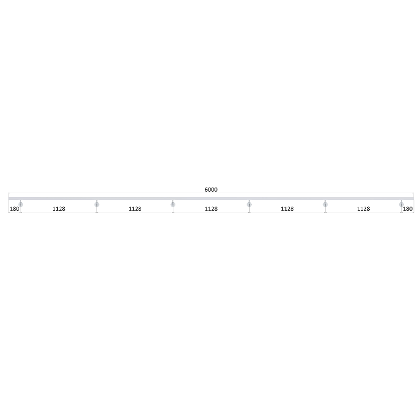 EB1-M600 - 6ks úchyt, madlo ø 42.4mm s ukončením K320 /AISI304, 6000 mm
