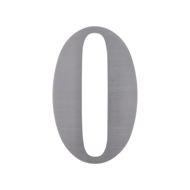 EB1-CD3M156 Číslo domové 0, (156x1.5mm), s 3M páskou, brúsená nerez K320 / AISI 304