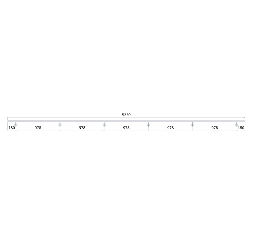 EB1-JM525-40 6ks úchyt, madlo štvorcové (40x40mm) s ukončením, brúsená nerez K320 /AISI304, 5250 mm