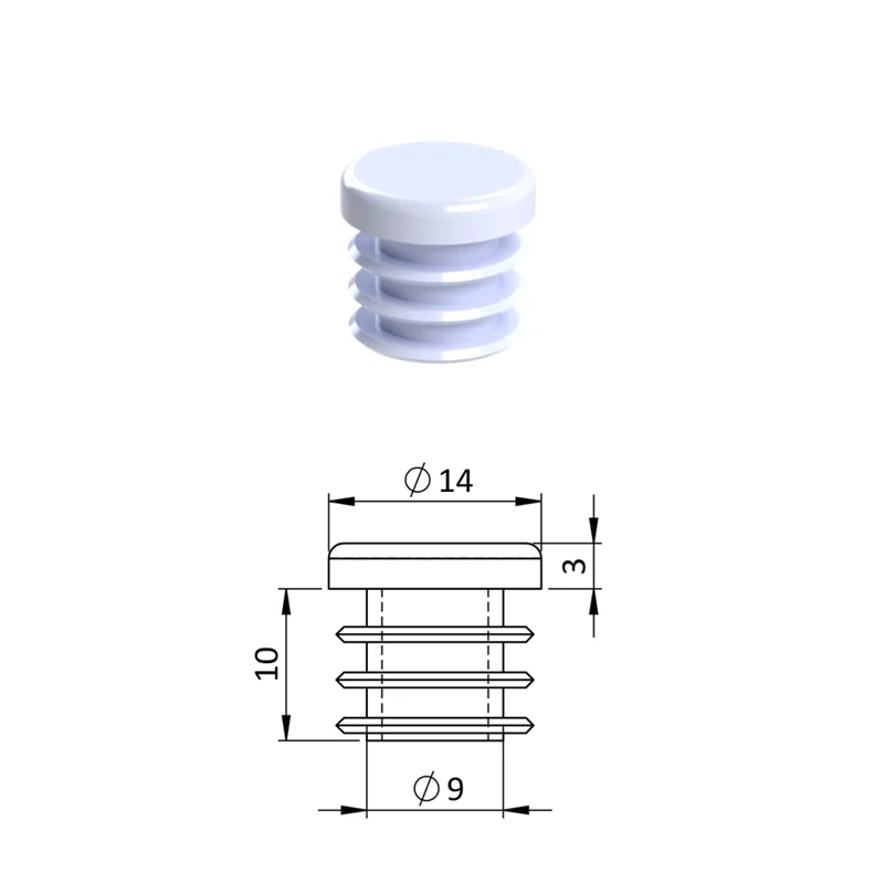 ZO14 Okrúhle, materiál polyetylén, Biela