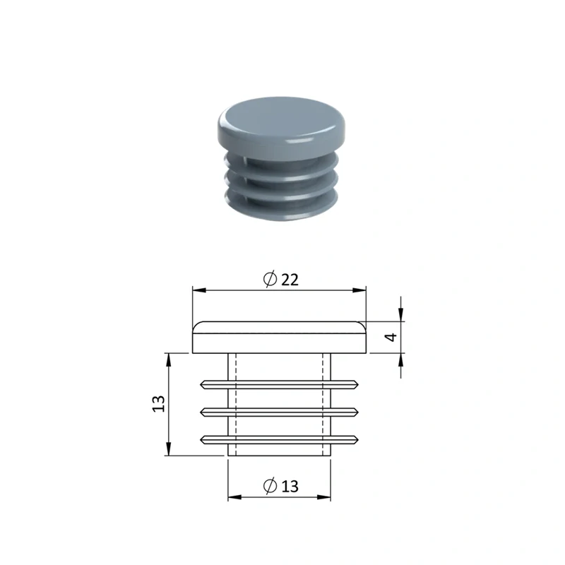 ZO22 Okrúhle, materiál polyetylén, Šedá