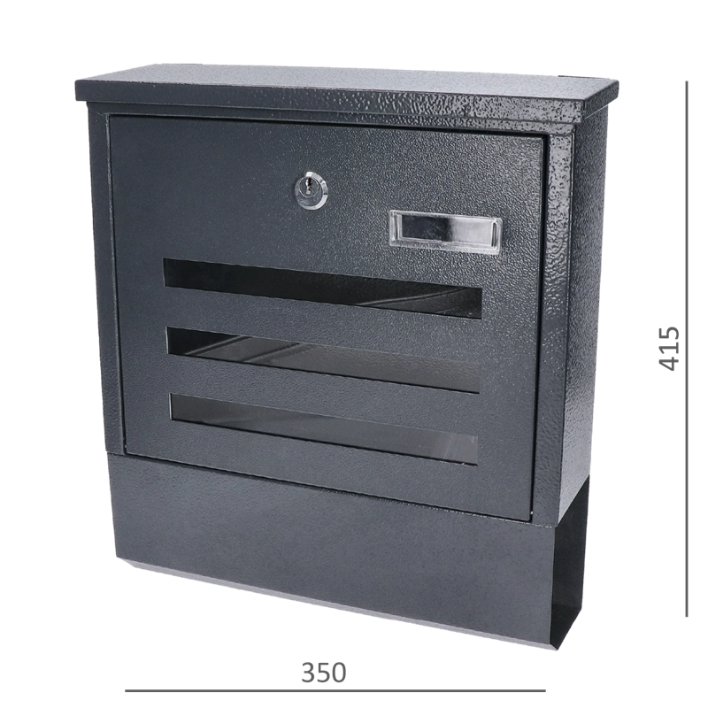 S-35A schránka poštová (350x415x125mm, hrúbka 0.6mm), max. formát listu: A4, antracitová