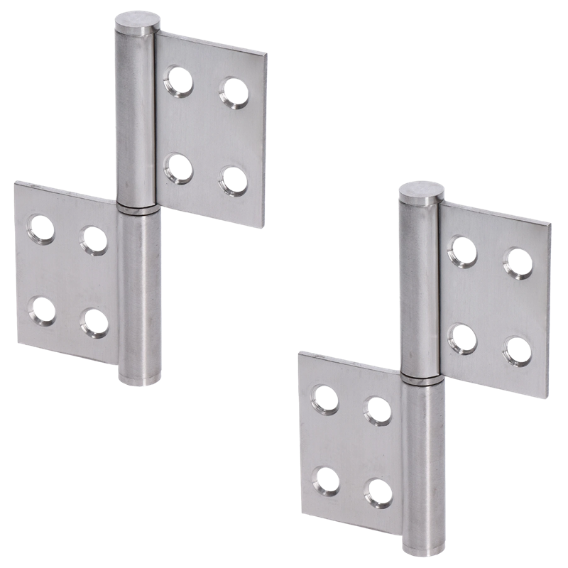 EB1-ZP03 - nerezové pánty 2ks, 100x75x2.5mm, max. nosnosť: 70 kg (2 pánty), brúsená nerez K320 /AISI304