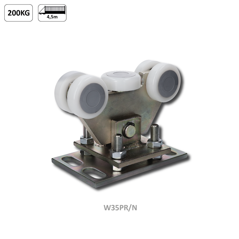 vozík pre C-profil 70x70x4mm, výškovo nastaviteľný, 5x polyamidové koliesko s lo