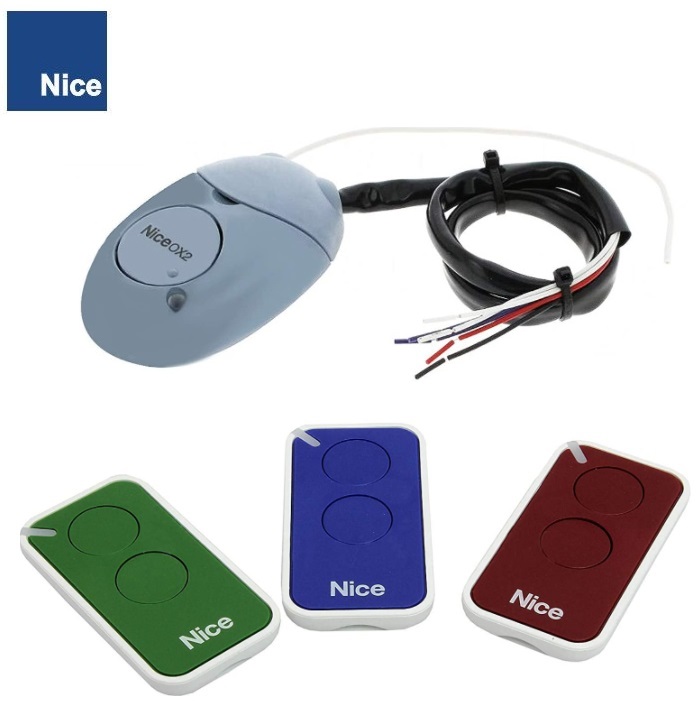 NICE INTI KIT zvýhodnená sada zložená z 3x vysielačov INTI2 (INTI2B, INTI2R, INTI2G) a prijímača OX2, 433,92MHz