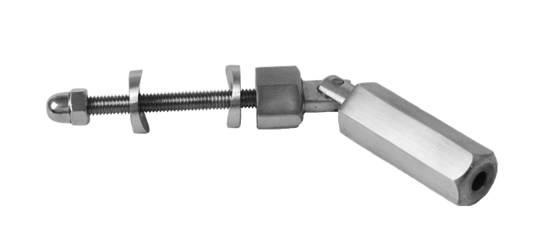 úchyt pre nerezové lanko ø 4mm na trubku ø 42.4mm, brúsená nerez K320 /AISI304