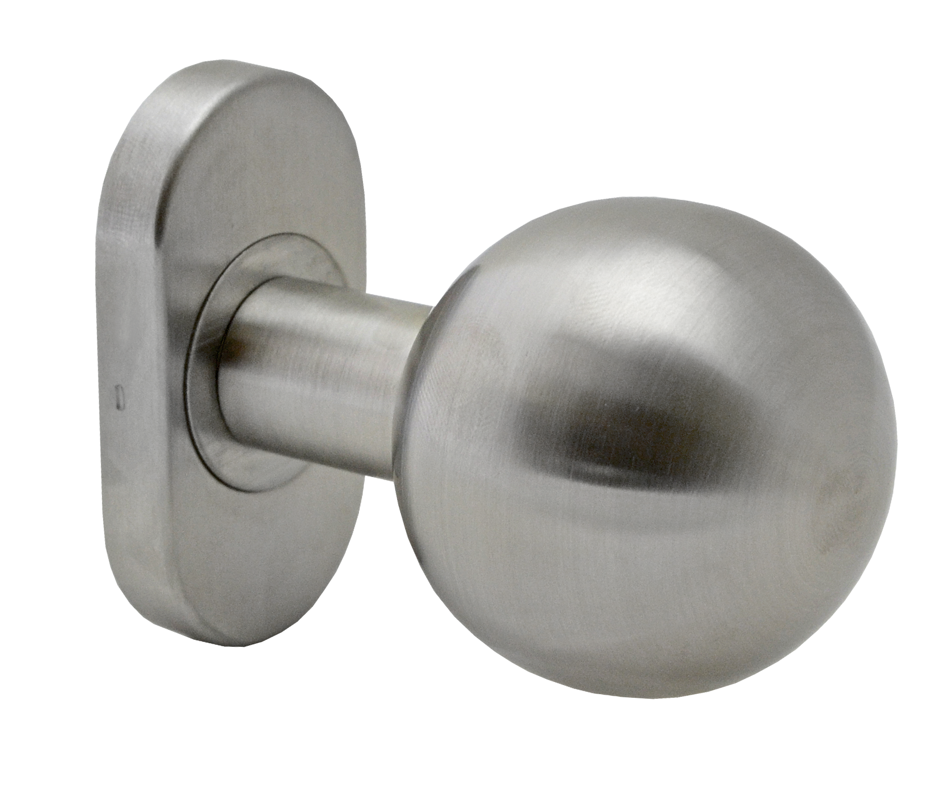 EB1-KGO15-L guľa ku kľučke s oválnou rozetou, otočná, ľavá, bal. : 1 ks, brúsená nerez K320 /AISI304