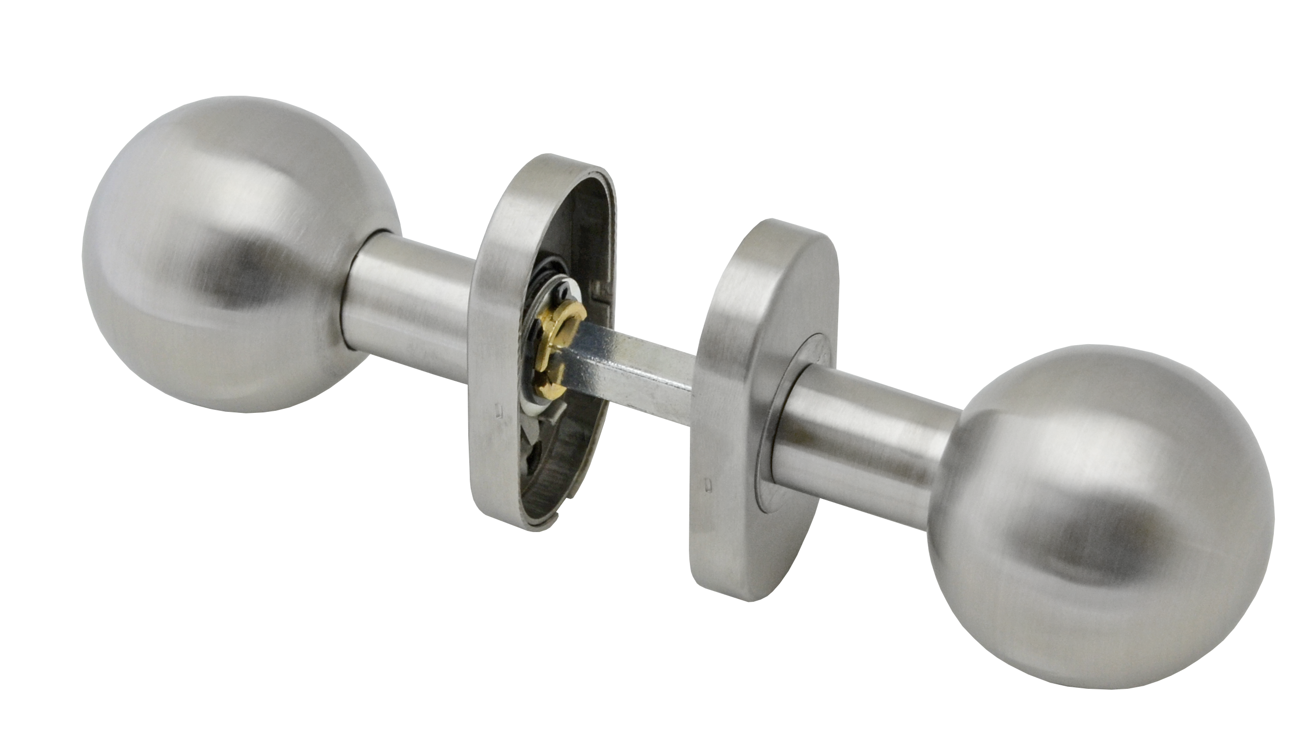 EB1-KGO35P guľa ku kľučke s oválnou rozetou, otočná, bal.: 1 pár, brúsená nerez K320 /AISI304, spodná časť rozety nerez.