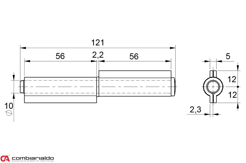 C100/120 pánt dvojdielny 120mm