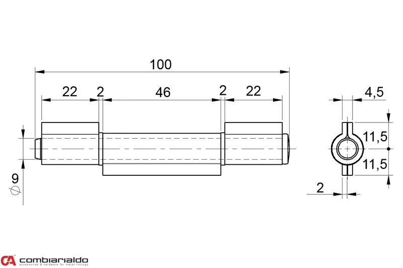 C105/120 pánt trojdielny 120mm