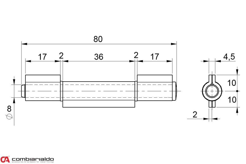 C105/80 pánt trojdielny 80mm
