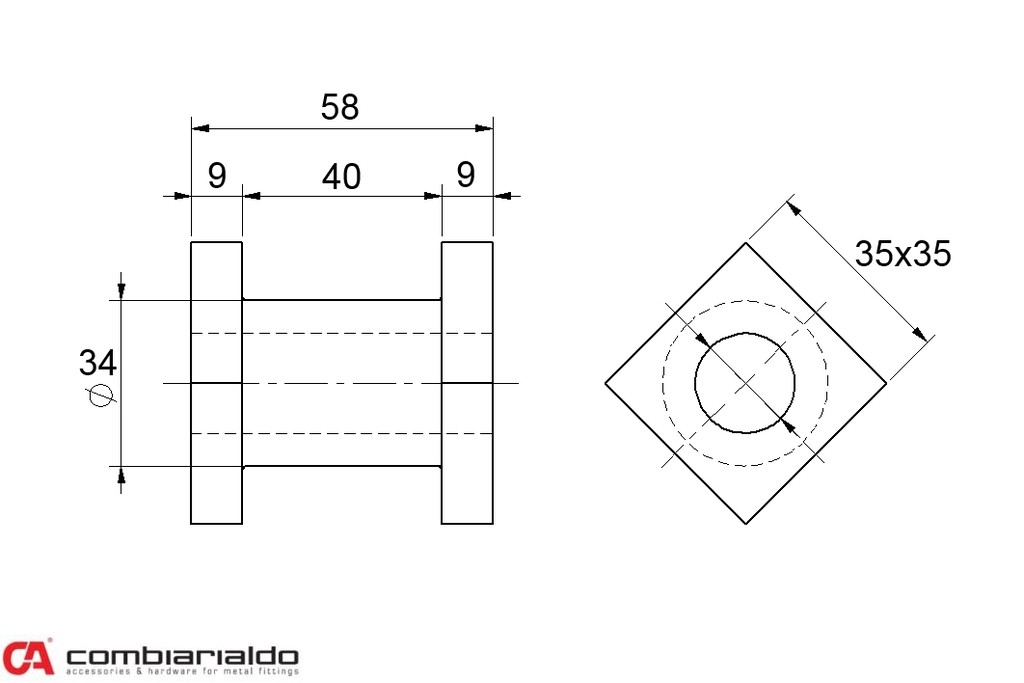 C861P/35/22 čap závesu pre pánt C855/ M22, C857/ M22