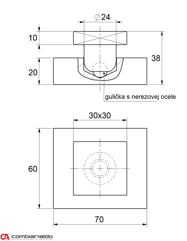 C862/30 čap a pätka, závesy spodné
