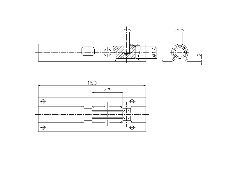 ZR615Zn rígeľ ø 17.5mm, L: 132mm, pozinkovaný
