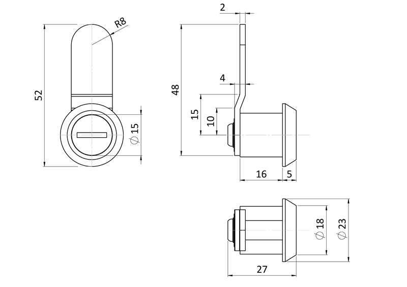 E-ND zámok - náhradný diel - zámok+ kľúč (2ks) k poštovej schránke