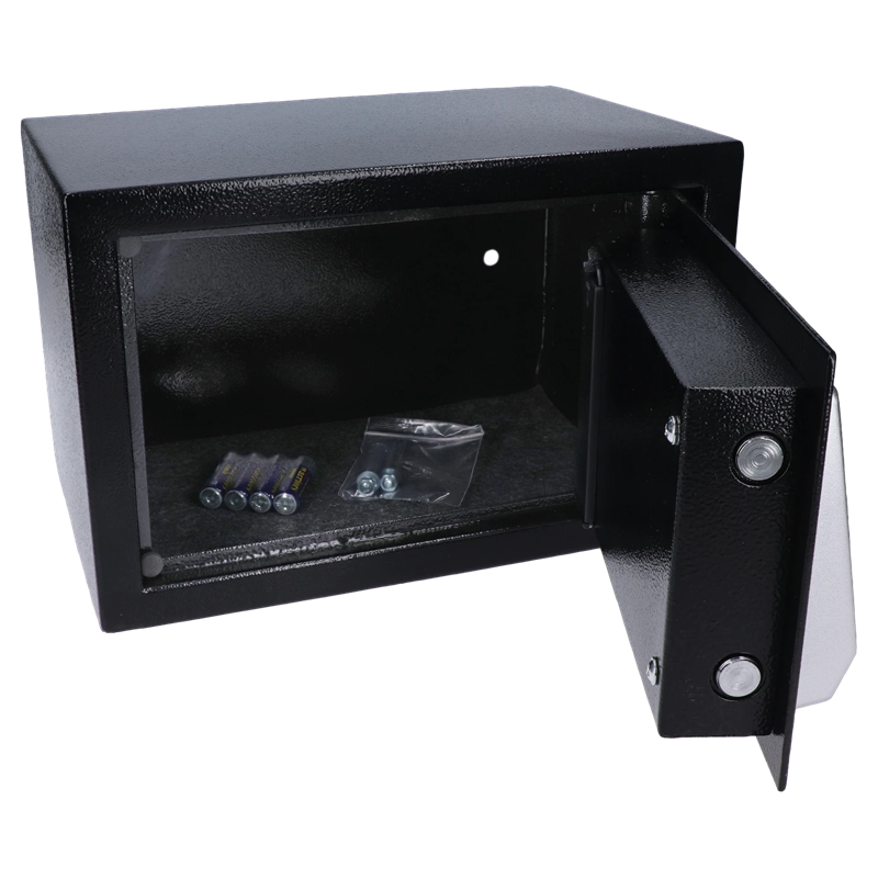 TR-310x200 - Nábytkový elektronický trezor (310x200x200mm), hrúbka: dverí 3mm, telo 1mm, vnútorné rozmery 305x140x195mm, farba: čierna