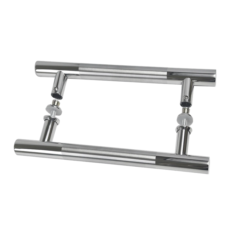 EB1-DM21 - nerezové madlo na dvere (296mm / ø 25mm), na sklo 8-12mm, leštená / brúsená nerez K320 /AISI304