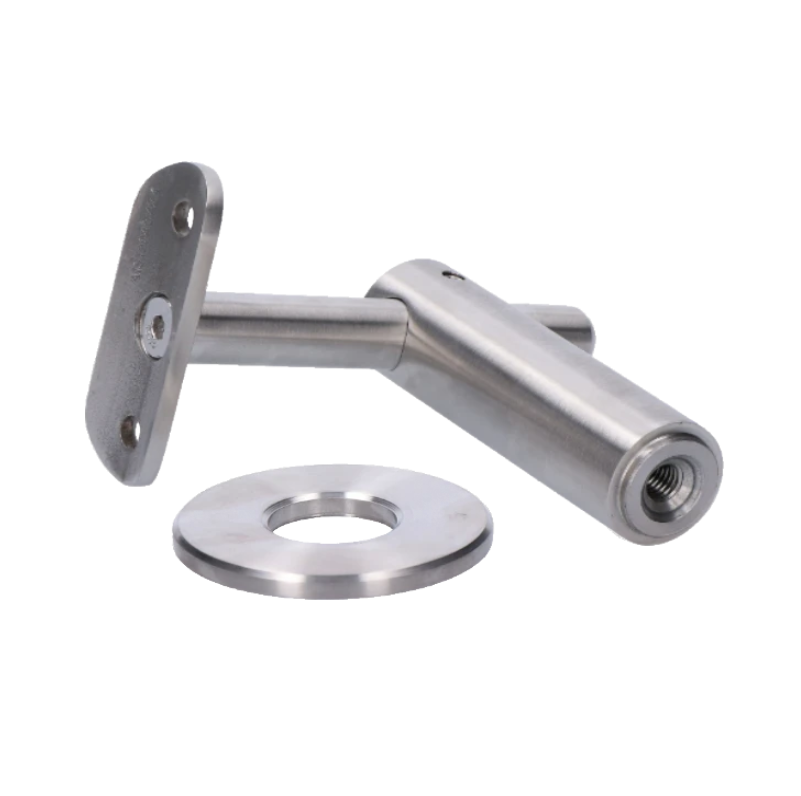 EB1-0330 - držiak madla pevný /ploché uchytenie na stenu M8 / madlo ø42.4 mm, brúsená nerez K320/AISI304