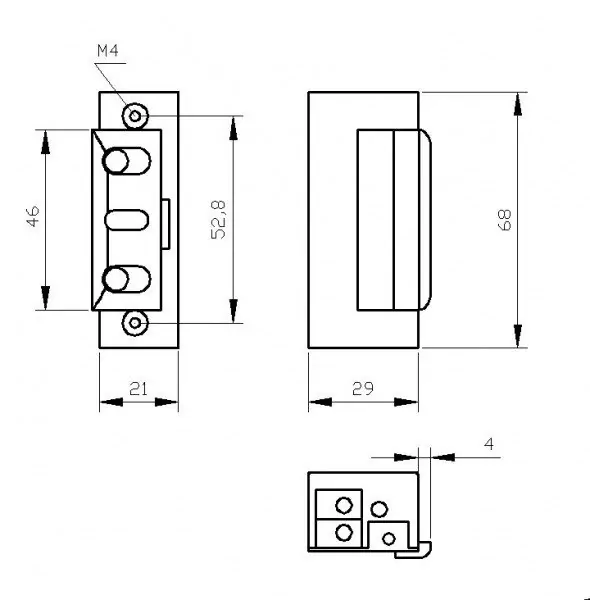 EZ345 elektrozámok pre doraz KZK300, 10-12V AC/DC