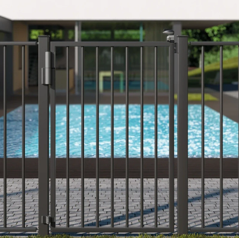 TIGER - LOCINOX® záves so zabudovaným zatváračom pre brány do 75 kg / 1.1 m, otvarateľný do 180°/ Strieborná - Čierna