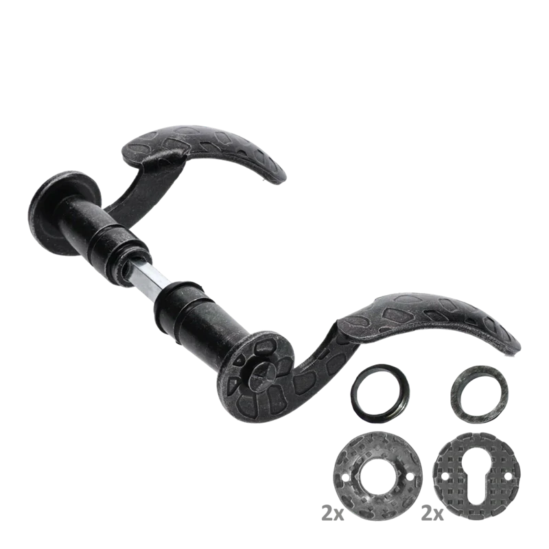 KLU1/SET kľučka-set 135x80mm, ø 19 mm, čierny zinok