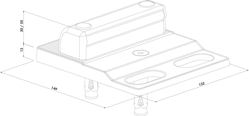 SABO -LOCINOX® stredový doraz pre krídlové brány, nastaviteľná výška a hĺbka, povrchová montáž