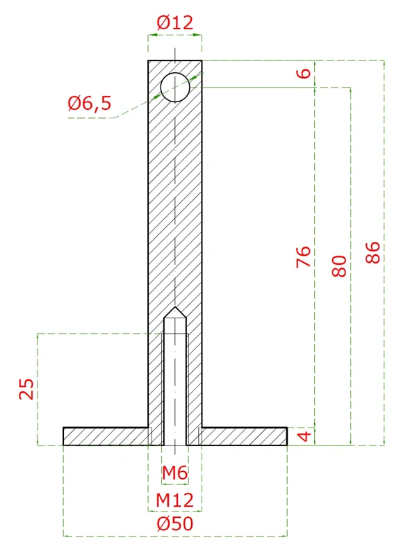 EB2-KPL80 Prechod lanka (max ø 6 mm), s odsadením od podlahy 80 mm