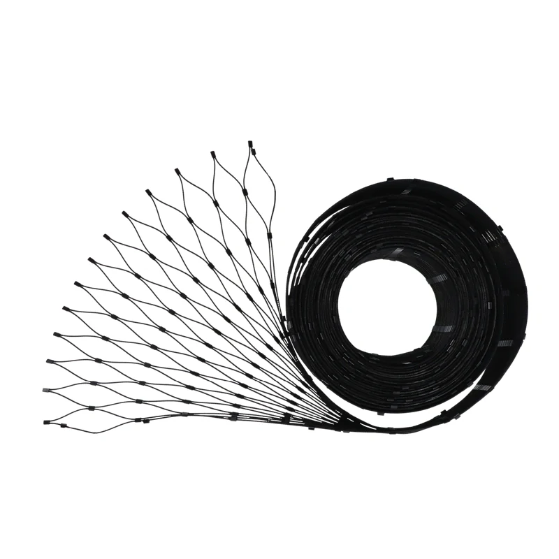 EB1-0210-60x104-B Čierna lanková sieť, 0,8 x 10 m, oko 60 x 104 mm, ø 2 mm, AISI 304