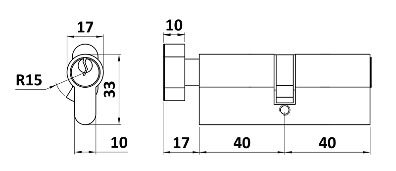 VL80N-G Cylindrická vložka EURO 40/40 mm s guľkou, niklová, 3 kľúče