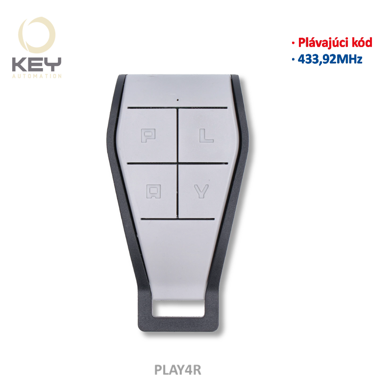KEY  PLAY4R 433,92 MHz, plávajúci kód, 4-kanálový vysielač, 