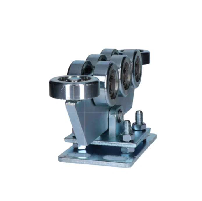 W38MR/F vozík regulovateľný pre C-profil 80x80x5mm, oceľové kolieska, žltý zinok, pre bránu do 400kg otvor do 5,5m