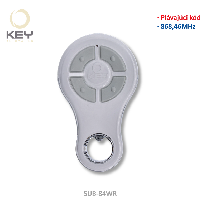 KEY SUB-84WR   (868MHZ) 4-kanálový vysielač, plávajúci kód, vode odolný, biely
