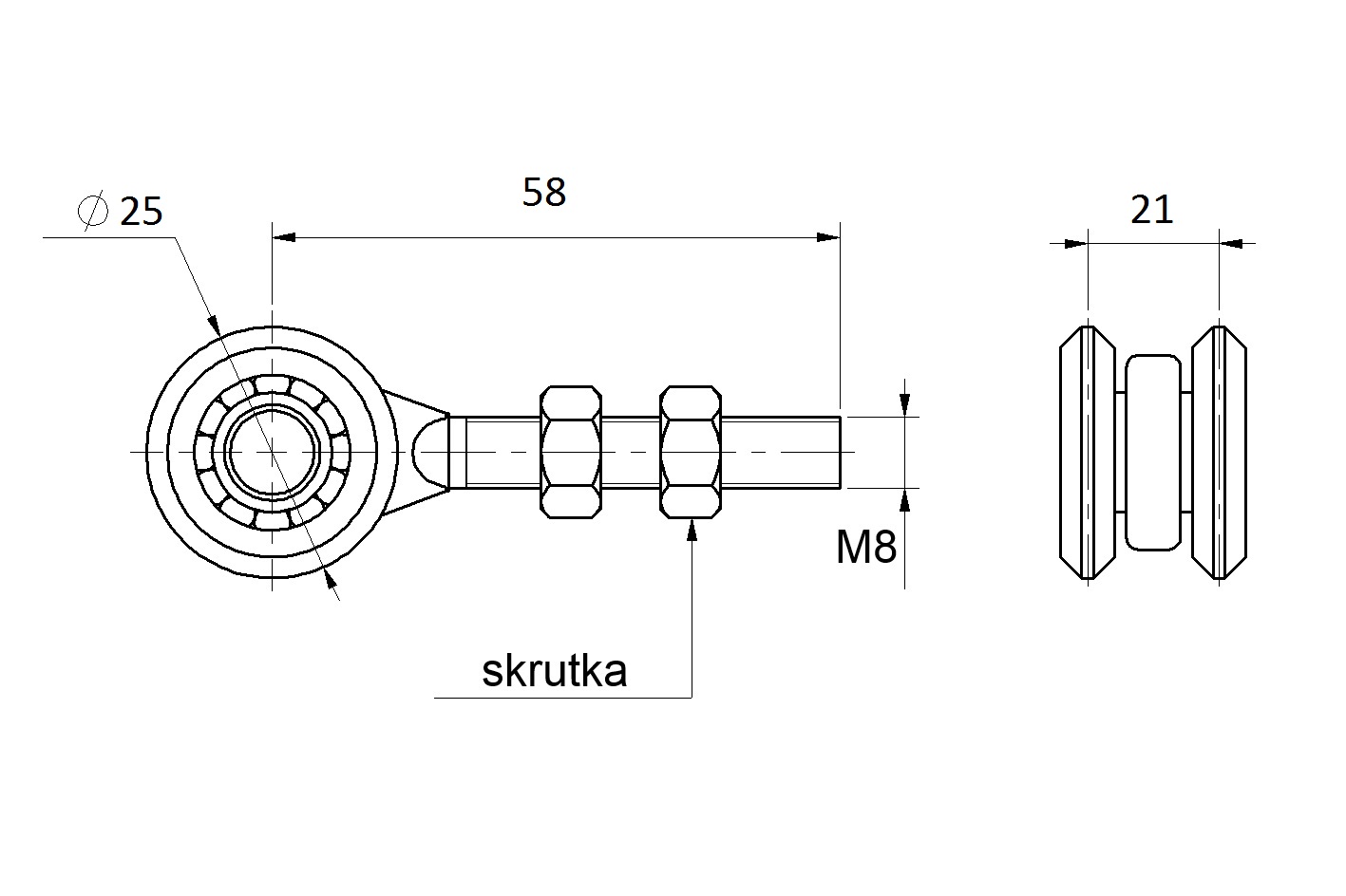 C750P vozík pre závesný systém, 2 kolieska, do 30kg, uzatvorené ložiská, pre profil C920P