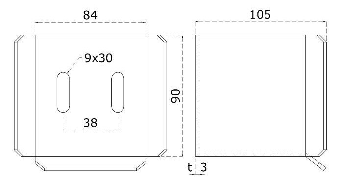 C Set-P/INOX-K PICCOLO-Klasik nerezový samonosný systém 67x67x3mm pre posuvné brány do 200kg/4m