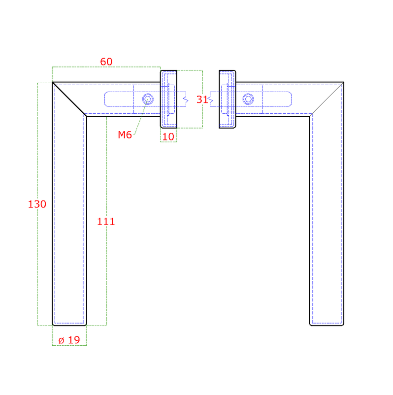 EB1-KLD86N kľučka nerezová (pár) bez dolnej rozety, balenie: 2ks kľučka + príslušenstvo k montáži, brúsená nerez K320 /AISI304