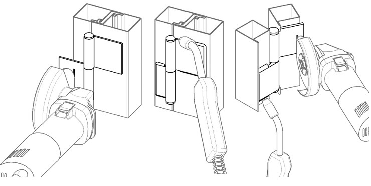 C240/100DX pánt s platňou dvojdielny 100 mm (pravý)