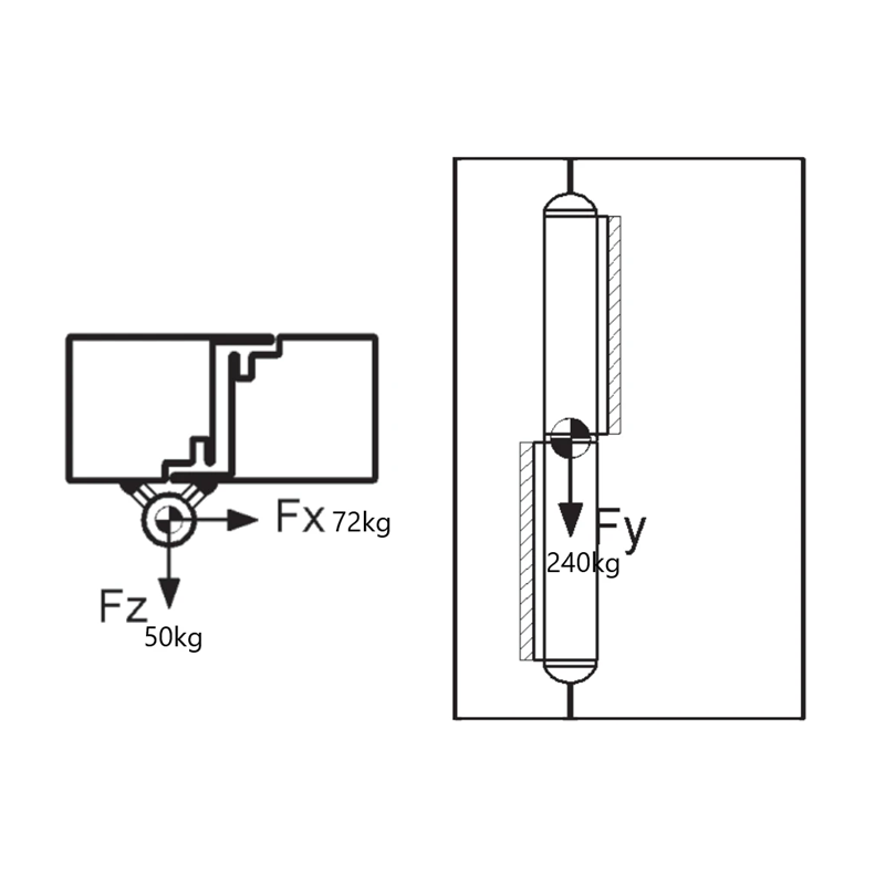 C109IX/120 - nerezový pánt dvojdielny 120x14mm /AISI304