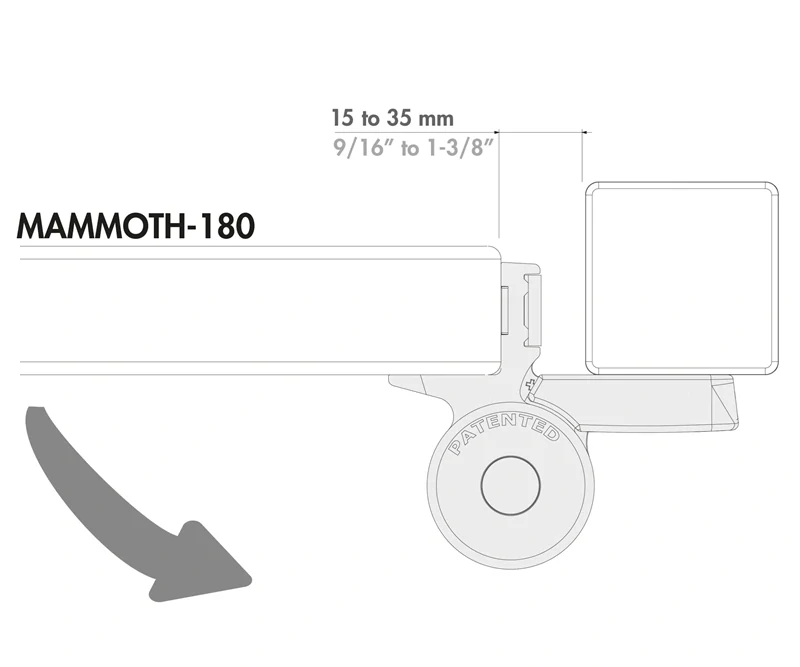 Strieborná - MAMMOTH180 LOCINOX® záves otvárateľný 180°, nastaviteľný 2D, integrovaný hydraulický zatvárač, pre krídlové bránky do 150 kg/ Strieborná 