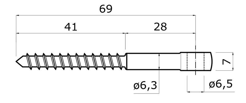 EB1-OLD6 Úchyt do dreva pre držiak lanka, nerez AISI304