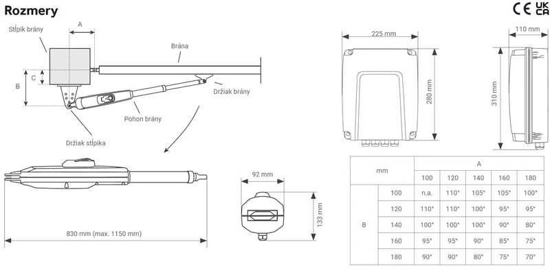 LA250EVK-03 LiftMaster sada pre dvojkrídlovú bránu do 2.5m/krídlo, 24V