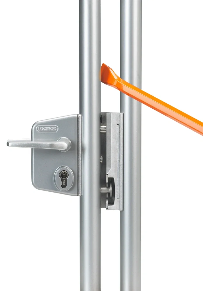 LARQU2L-VSZM LOCINOX® Zámkový set LAKQ U2 pre montáž na kruhový profil (kazeta, zámok, hliníkové kľučky, cylindrická vložka), voliteľná farbaRAL