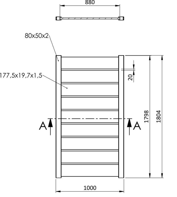 AL-BR-PER-2 Personálna bránka, hliníková, šírkovo nastaviteľná, 1000 x 1803 mm