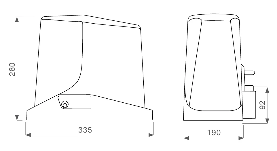 KEY TUS4324KS TURBO S KIT pre posuvné brány do 4,5 m/400 kg , 1xTUS4324, 1xFT22, 2xSUB-44R