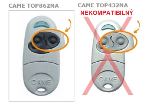CAME TOP-862-EV dvojkanálový vysielač  868Mhz, pevný kód -náhrada 806TS-0330