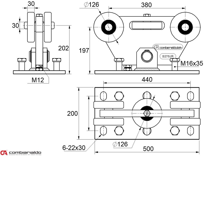 C395KIT/P-K set PICCOLO KLASIK bez profilu pre samonosný systém 69x69mm (2x vozík C395 Piccolo KLASIK, 1x nábehové koliesko C396P, 1x doraz C397P, 1x krytka C398P)
