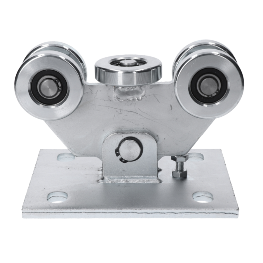 C Set-P-4/Fe-K PICCOLO-Klasik samonosný systém 69x69x4mm posuvnej brány do 200kg/4,5m otvor (C399P-4/ Fe 1x6m čierný profil, C395KIT/ P-K 1ks) intenzívna prevádzka